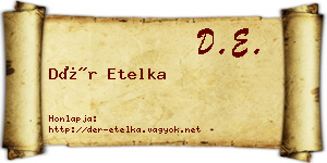 Dér Etelka névjegykártya